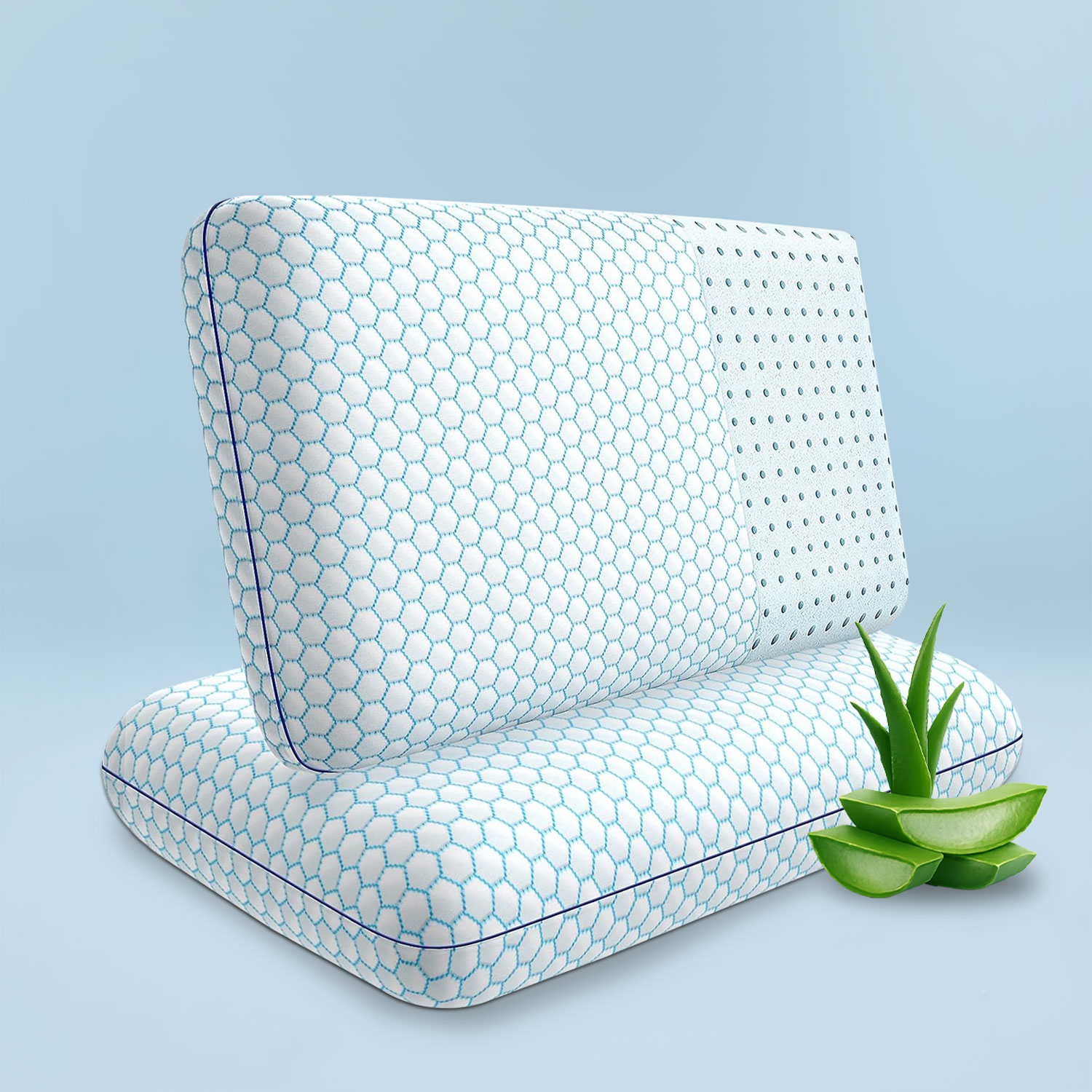 ComfyMart Natural Latex Pillow for Hot Sleepers & All-Night Cooling Comfort"